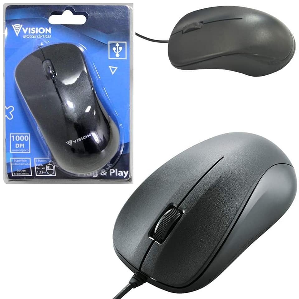Mouse ergonômico preto com iluminação RGB